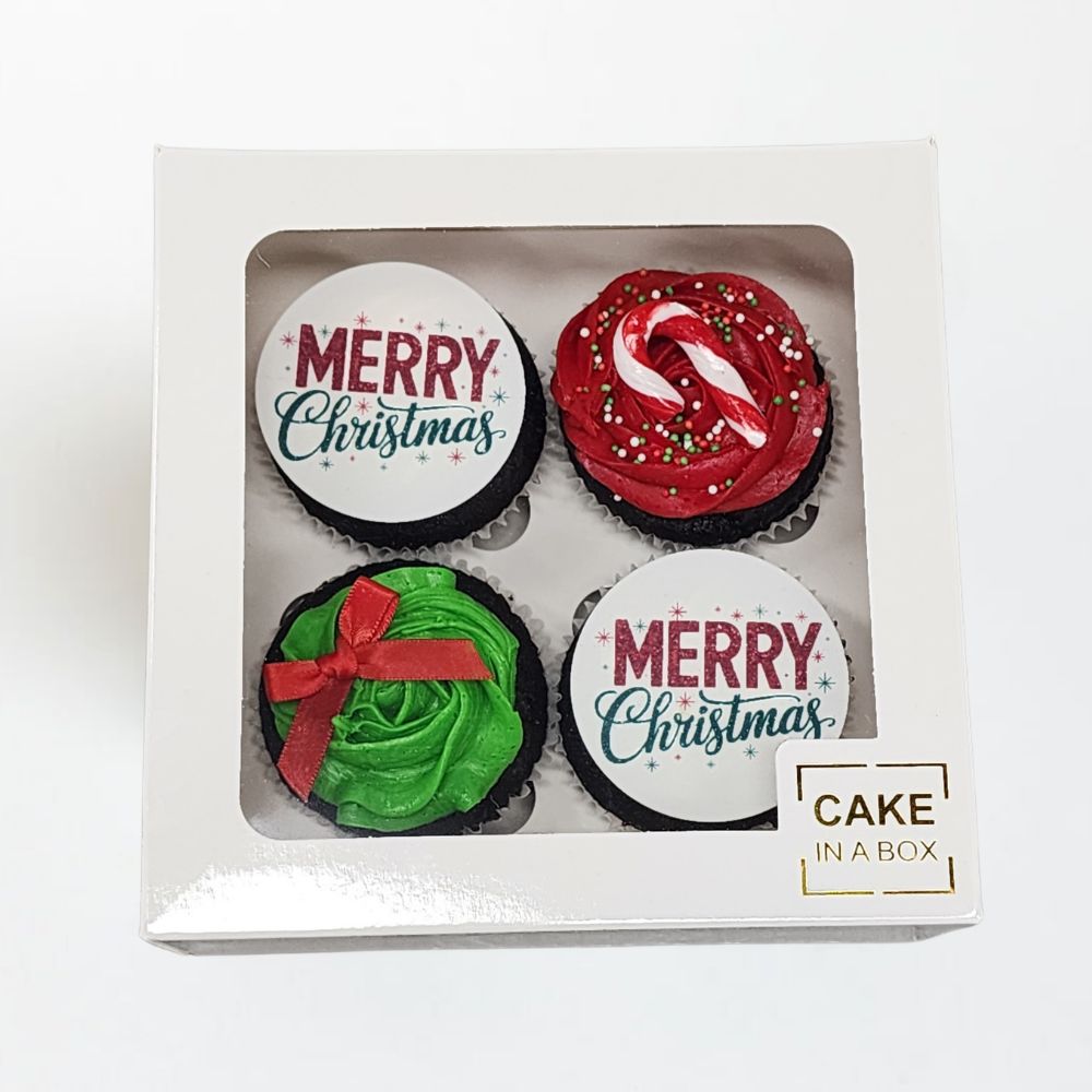 Deluxe Christmas Cupcakes 4pk