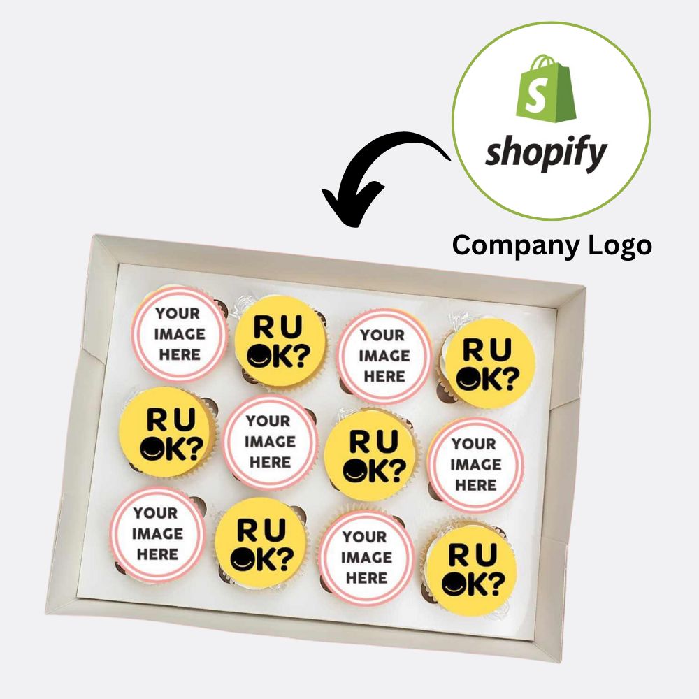 R U OK Corporate Logo Cupcakes - 12 Pack