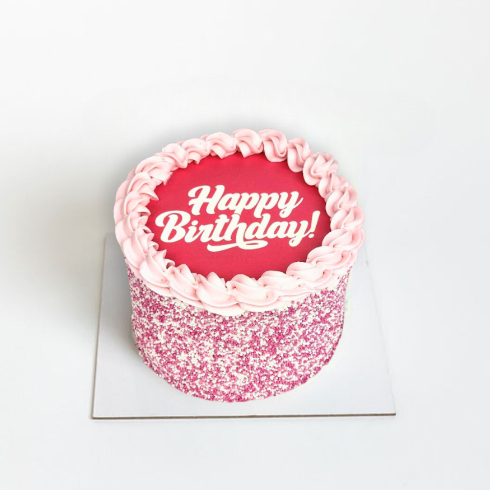 Pink Birthday Sprinkles Cake | Girls Cake | Sydney Delivery – Cake In A Box