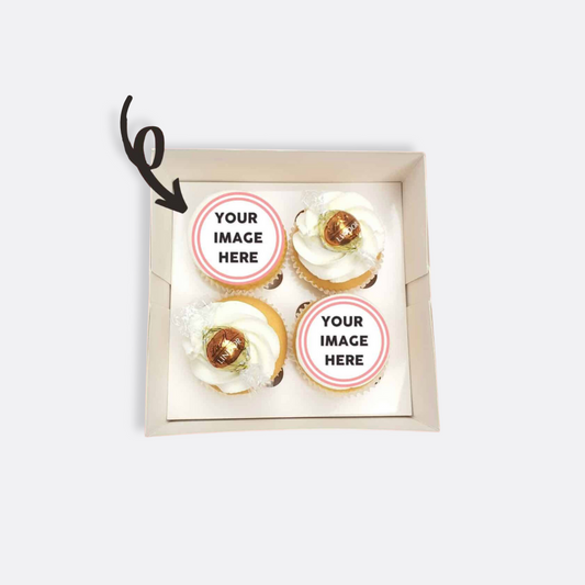 Custom Image Cupcakes - 4 Pack