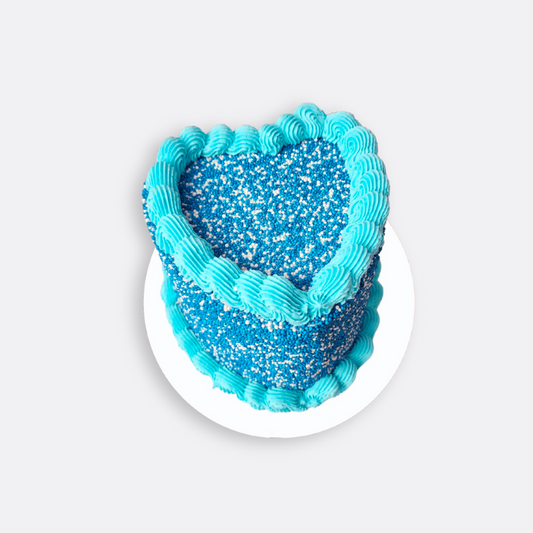 Blue Vintage Heart Cake