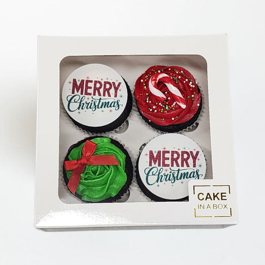 Deluxe Christmas Cupcakes 4pk