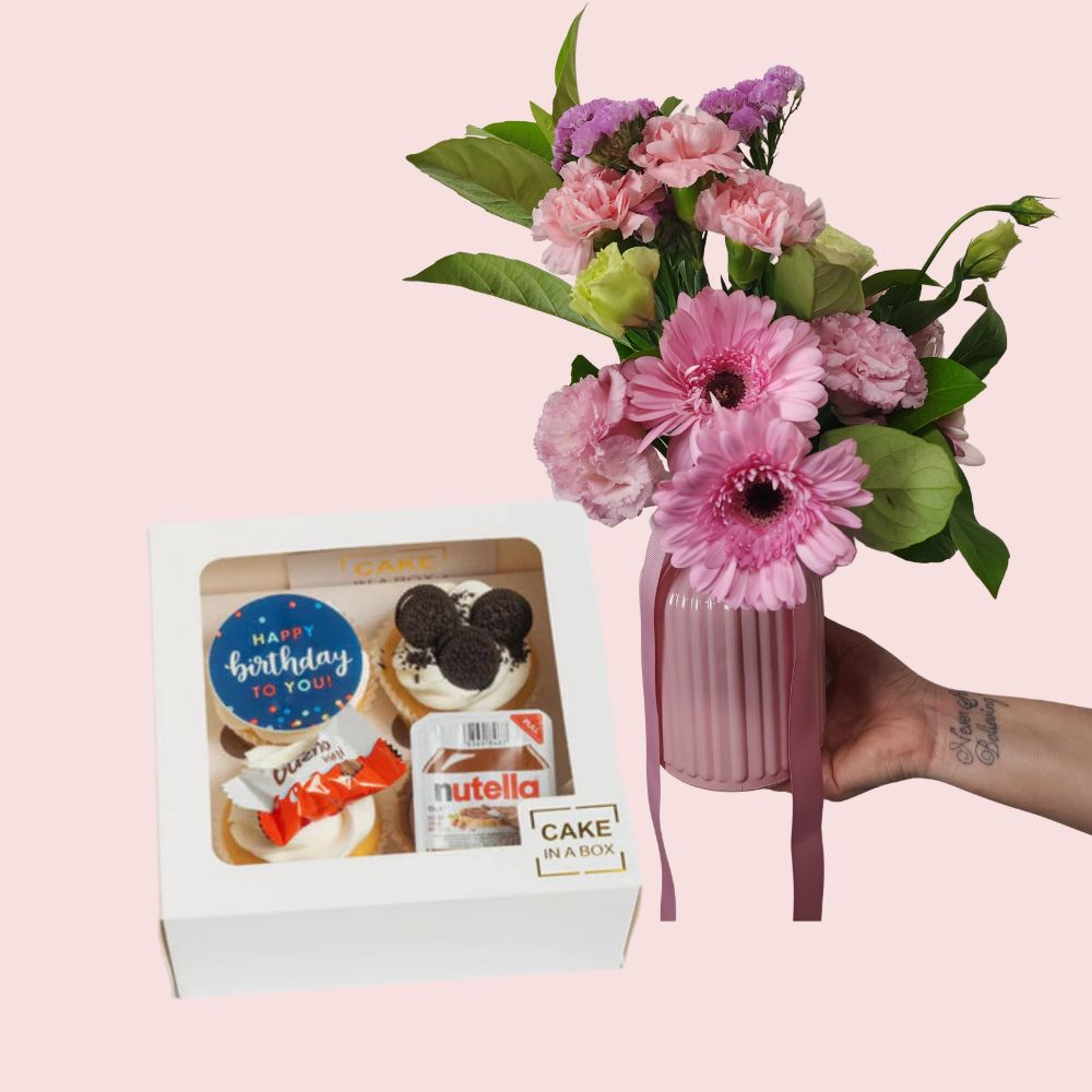 Flowers & Confetti Bday Cupcakes