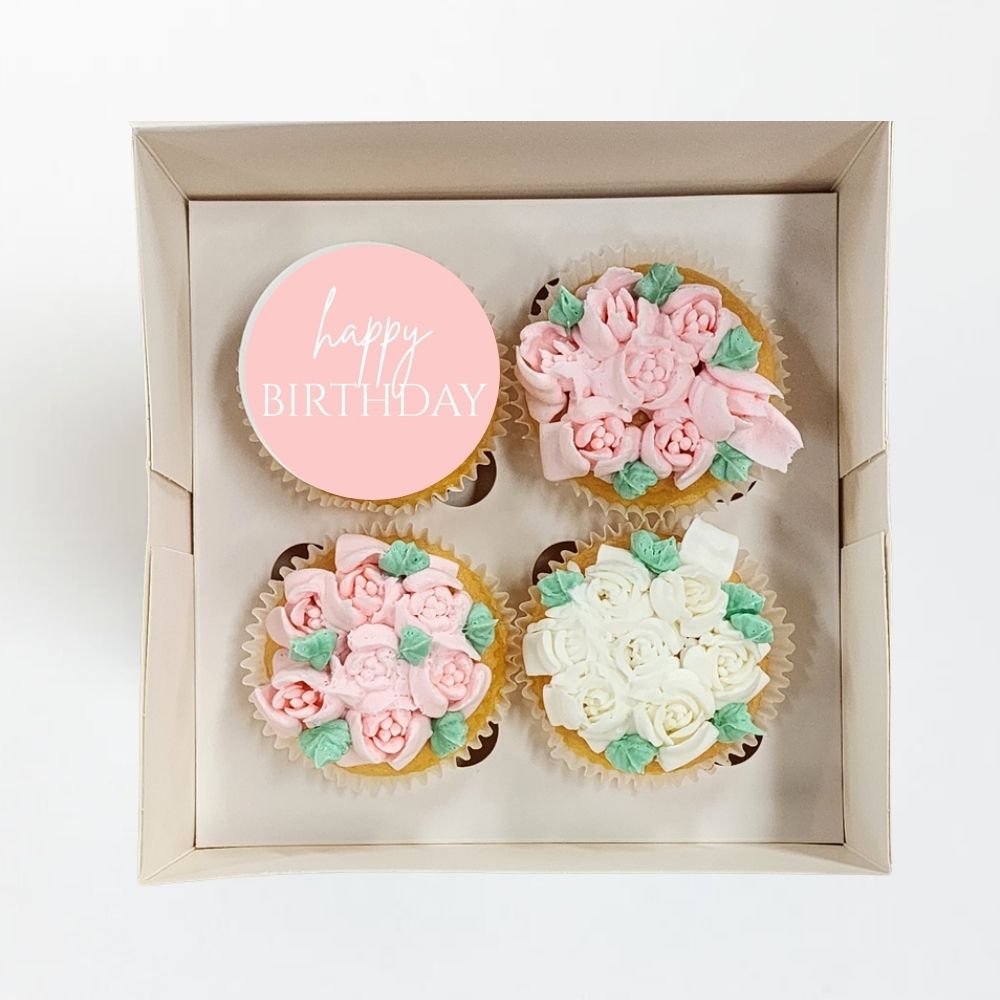 4pk Flower Bouquet -Happy Birthday