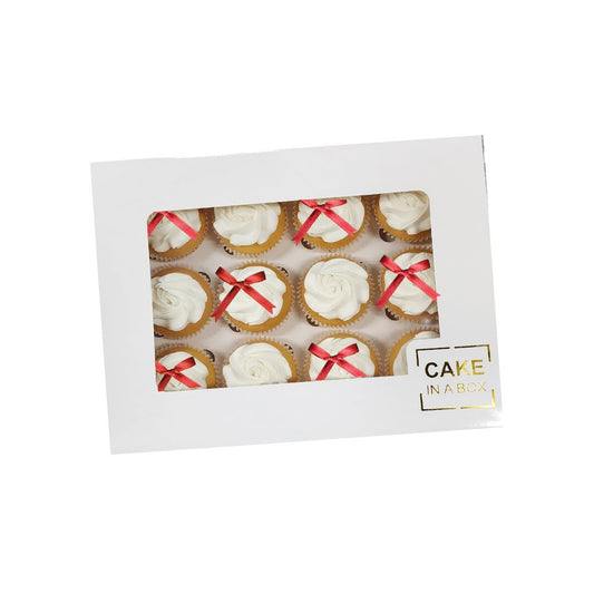 Deluxe Range White Swirl - Red Bow 12pk