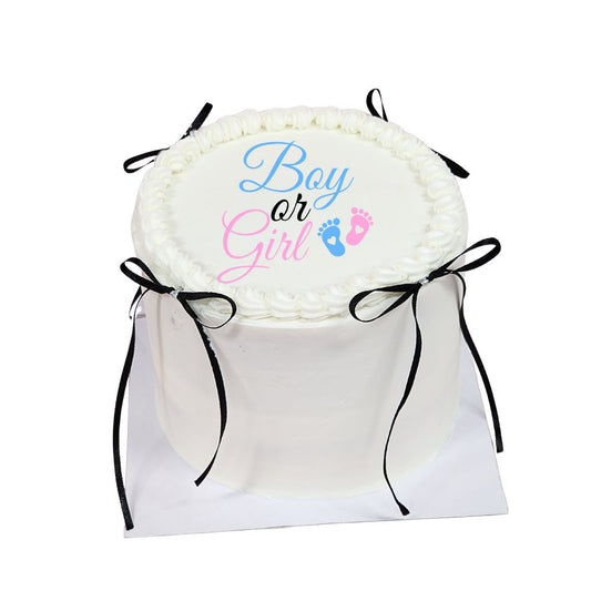 Baby Shower Bow Cake - Gender Reveal