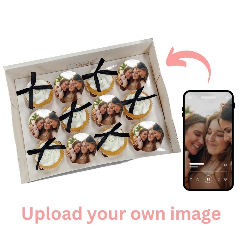 BOW -12 pk Custom Image Cupcakes