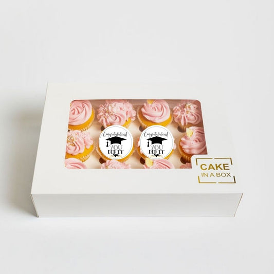 Graduation Cupcakes - 12 pk -Pink Deluxe