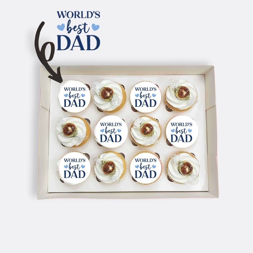World's Best Dad Cupcakes - 12 pack