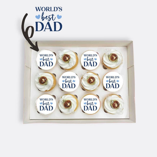 World's Best Dad Cupcakes - 12 pack