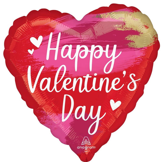 Happy Valentines Day Hearts (red) - 16cm